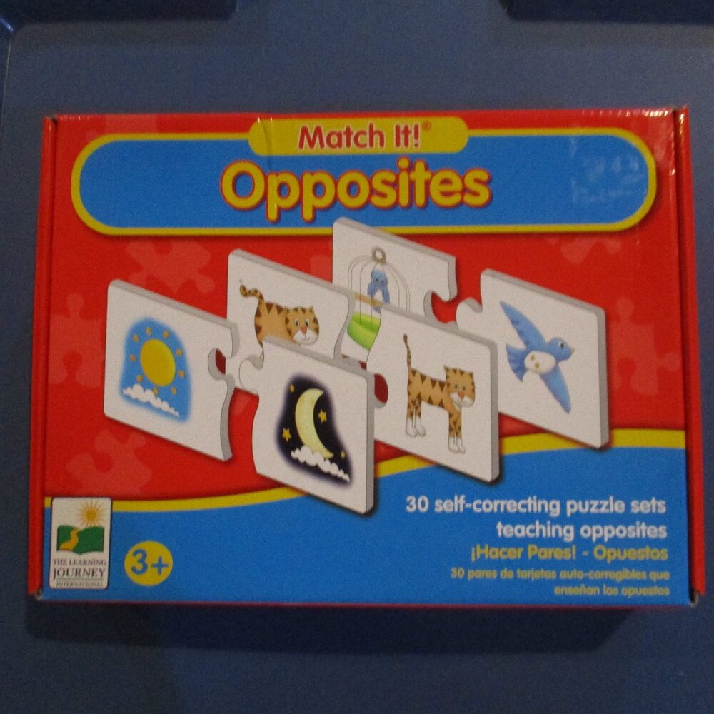 The Learning Journey Match It! Opposites - 30 Self Correcting Puzzle Sets - 3+